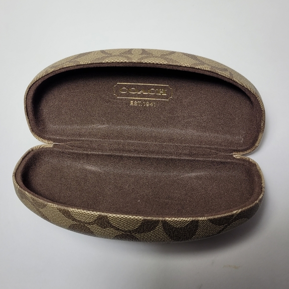 Coach Signature Clamshell Hard Case Eyeglasses Sunglasses Case - Picture 7 of 9